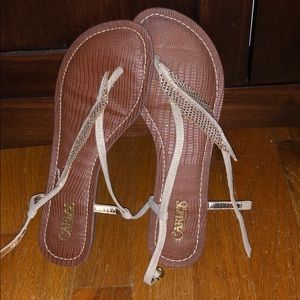 CARLOS SANTANA SANDALS WITH ROSE GOLD JEWELS